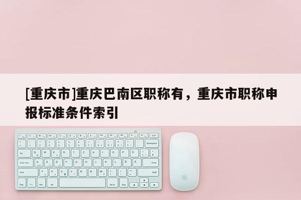 [重慶市]重慶巴南區職稱有，重慶市職稱申報標準條件索引